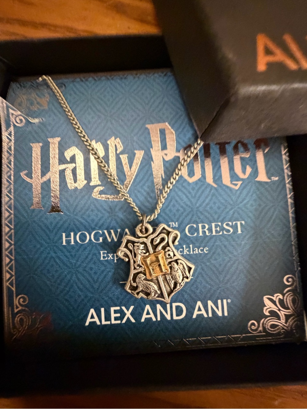 Alex and Ani Harry Potter Hogwarts Crest Necklace - Silver with Gold Accent